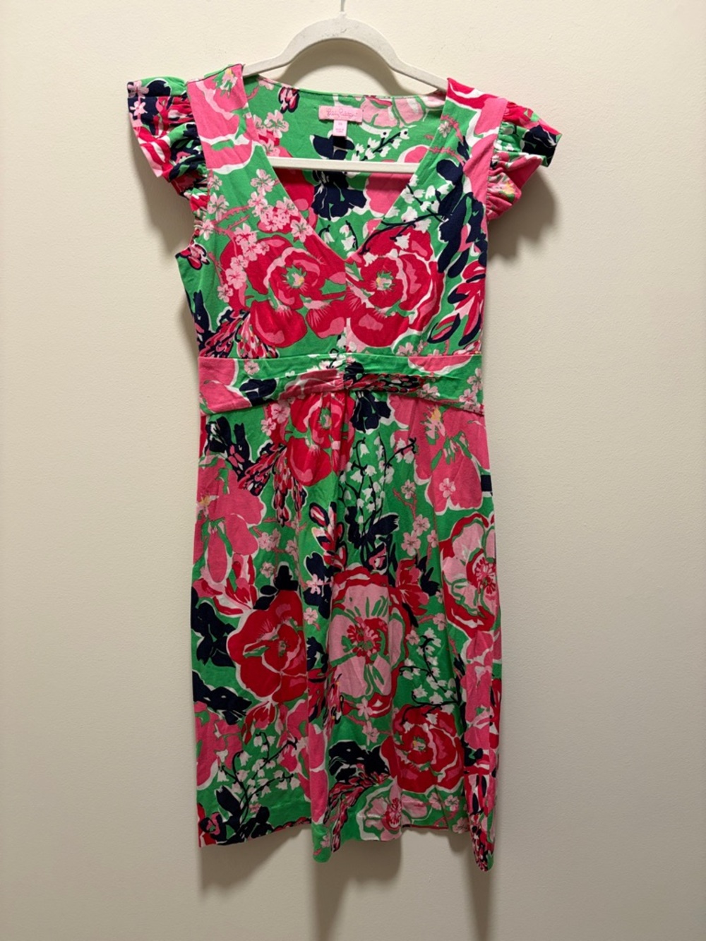Lllly Pulitzer Clare Silk Blend Floral V-Neck Cap Sleeve Dress XS